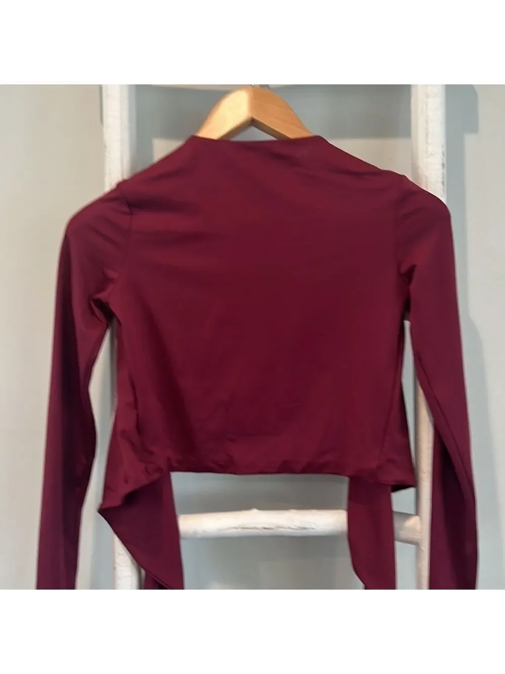 SUPERDOWN revolve burgundy cut out wrap crop top size xs
